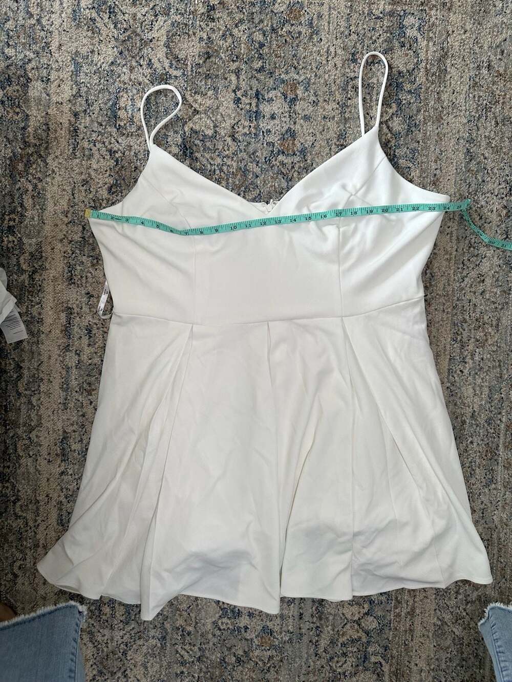 DB Studio V-Neck Cami Dress Size 22W White Pleated